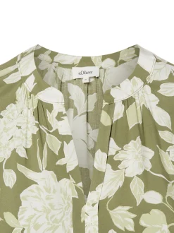 s.Oliver Damen Tunikabluse in oliv beige