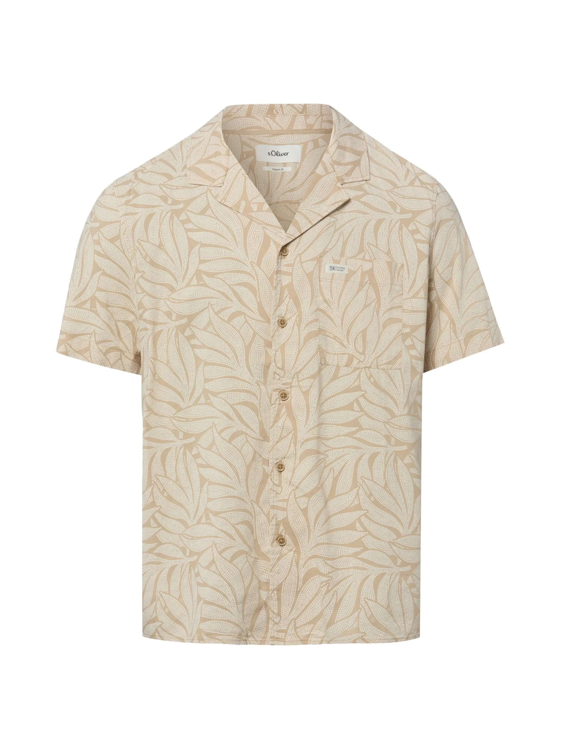 s.Oliver Herren Kurzarmhemd in braun beige