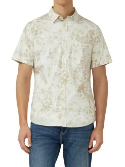 s.Oliver Herren Kurzarmhemd in beige ecru