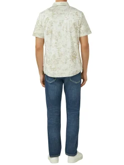 s.Oliver Herren Kurzarmhemd in beige ecru
