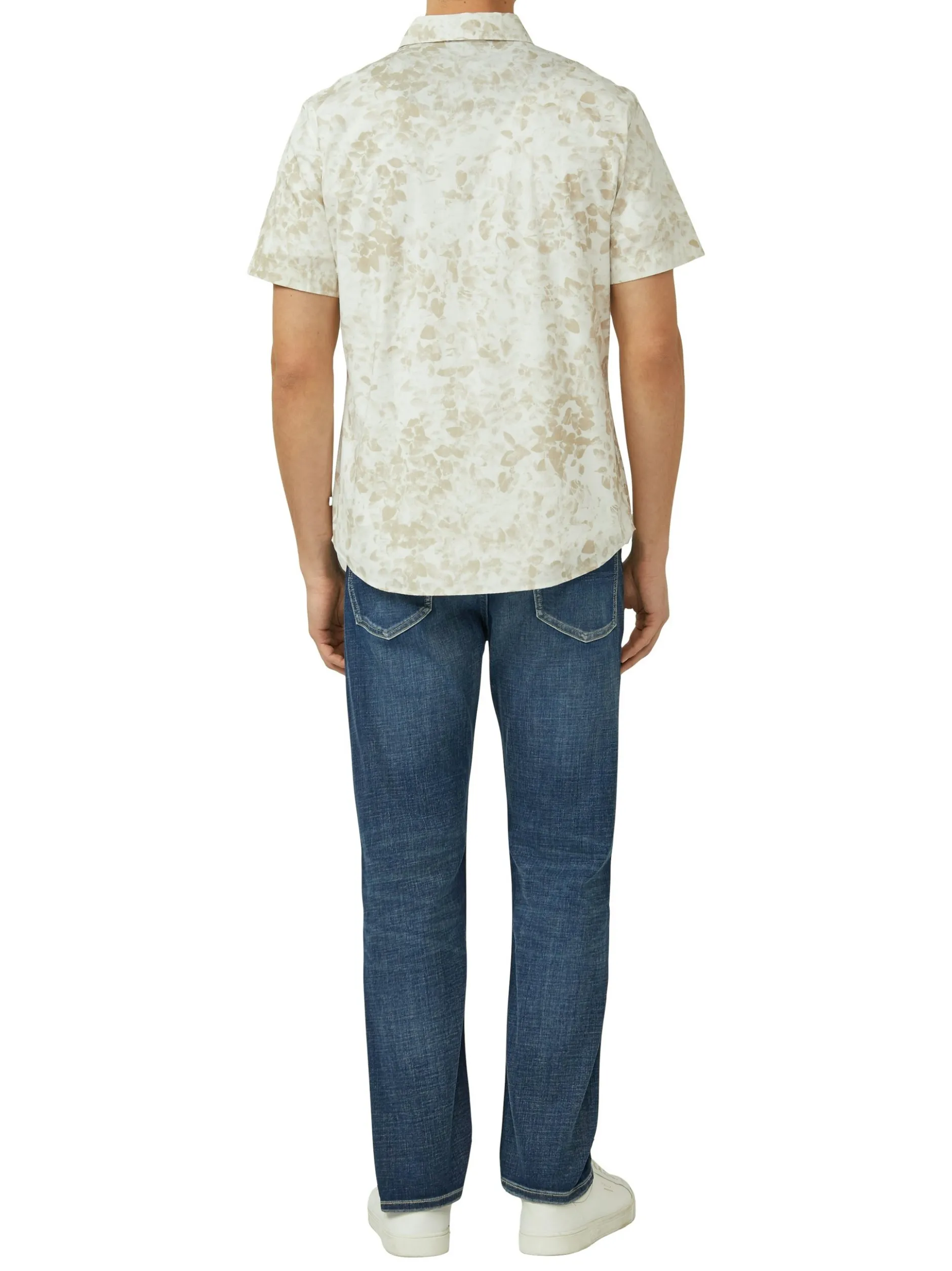 s.Oliver Herren Kurzarmhemd in beige ecru