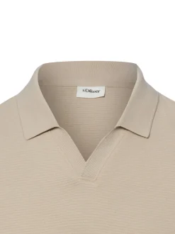 s.Oliver Herren Poloshirt in taupe - Ärmel: kurzarm