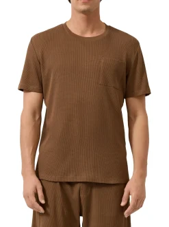 s.Oliver Herren T-Shirt in braun - Ausschnitt: Rundhals