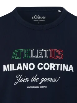 s.Oliver Herren T-Shirt in marine weiß - Ärmel: kurzarm