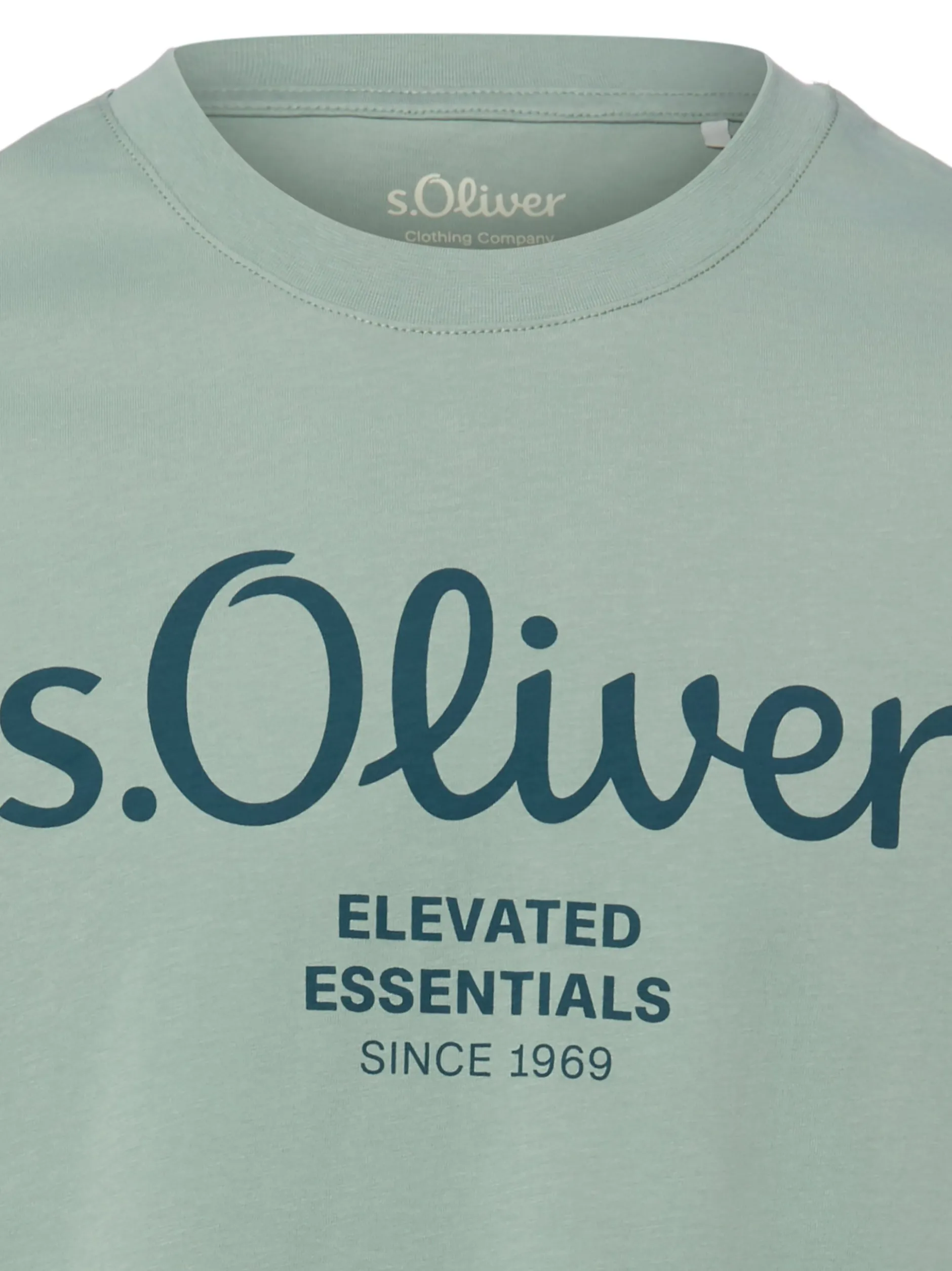 s.Oliver Herren T-Shirt in mint - Ausschnitt: Rundhals