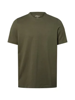 s.Oliver Herren T-Shirt in oliv - Ausschnitt: Rundhals