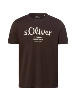 s.Oliver Herren T-Shirt in schoko - Ausschnitt: Rundhals
