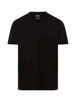 s.Oliver Herren T-Shirt in schwarz - Ärmel: kurzarm
