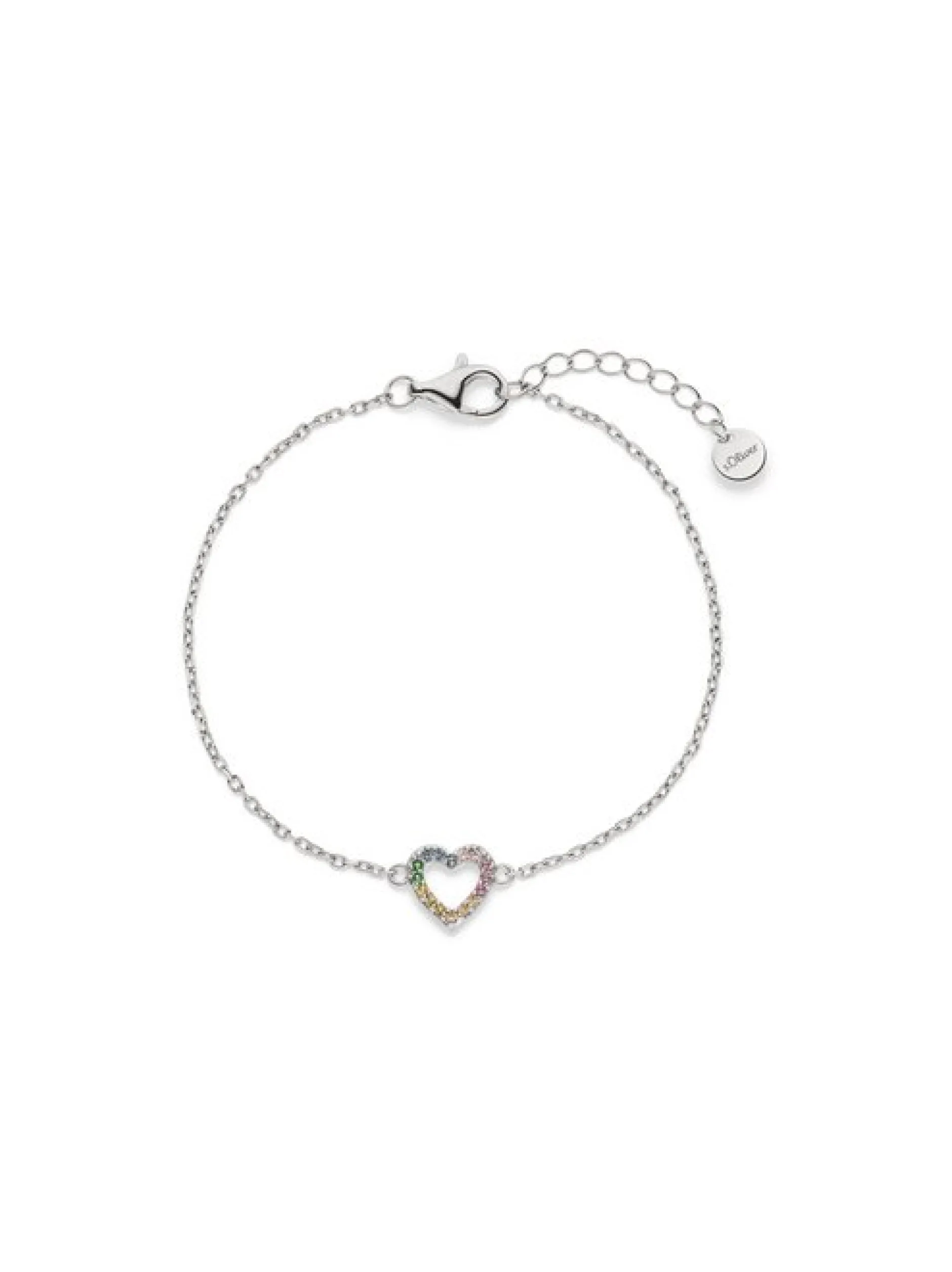 s.Oliver Mädchen Armband - Rainbow Heart in silber