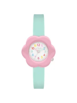 s.Oliver Mädchen Armbanduhr - Flower Power in grün