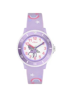 s.Oliver Mädchen Armbanduhr - The Magic Time in lila