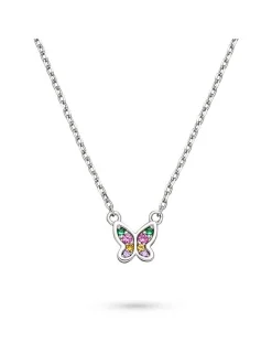 s.Oliver Mädchen Halskette - Butterfly in silber
