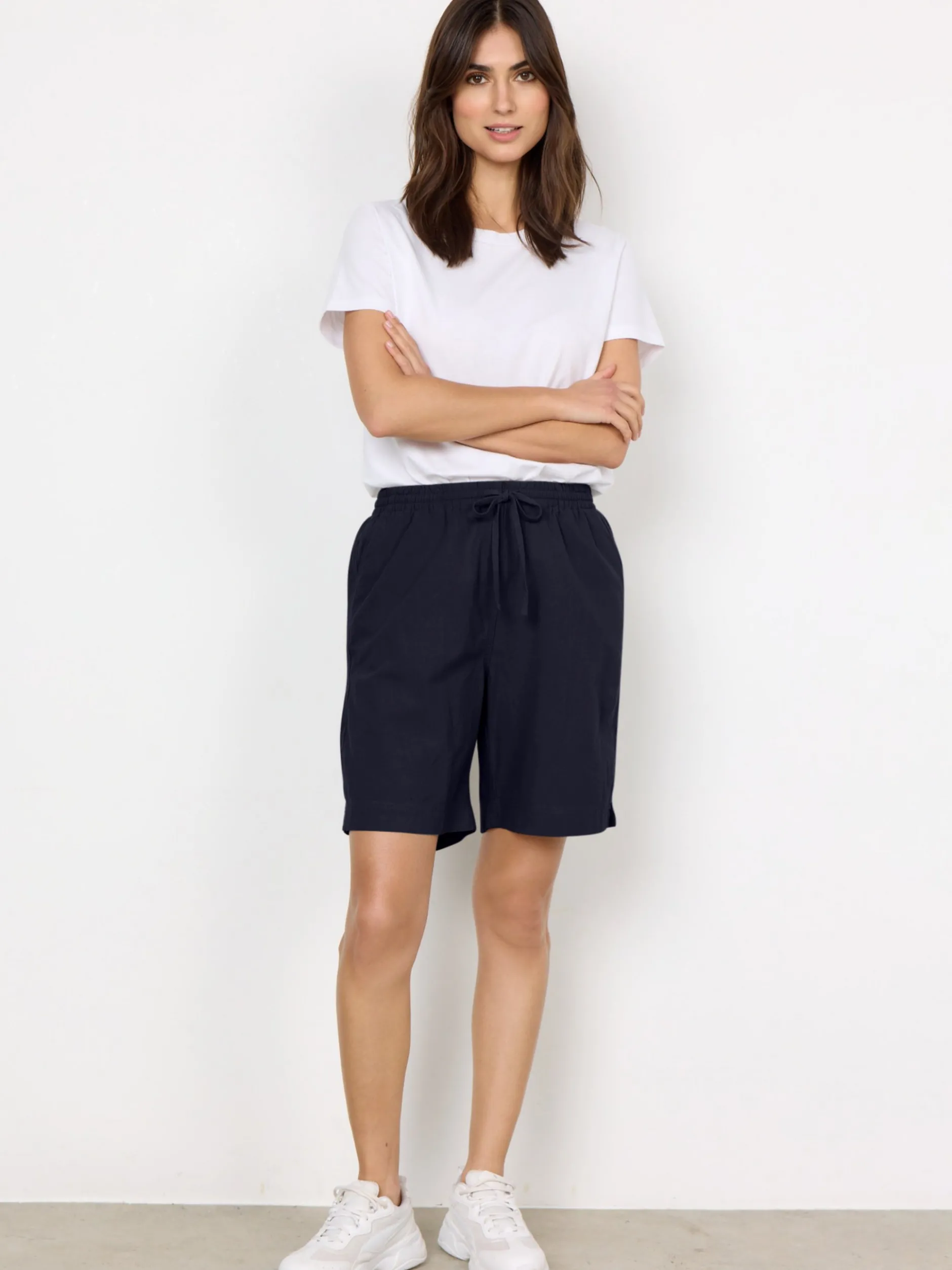 soyaconcept® Damen Bermuda in marine - Länge: kurz