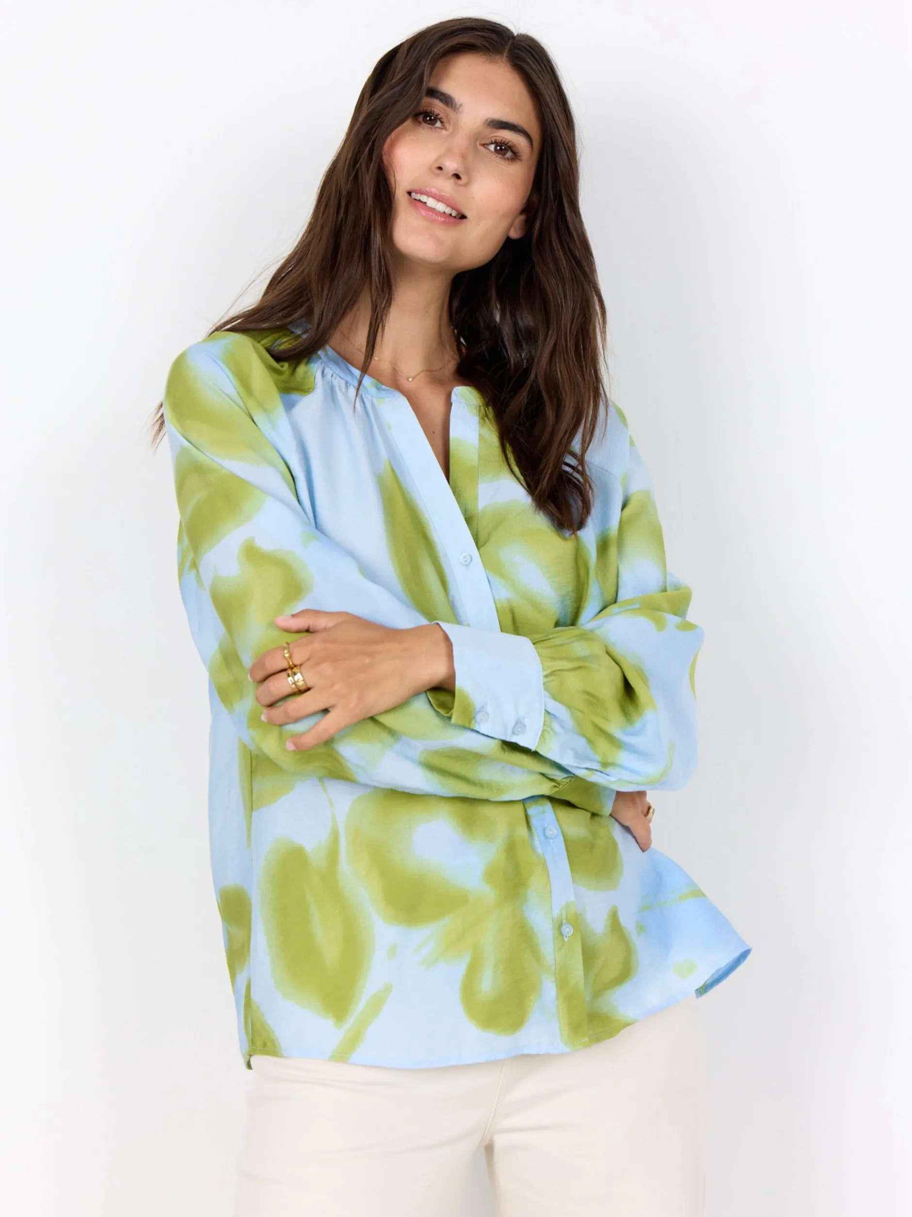 soyaconcept® Damen Bluse - SC-Cate in hellblau erbse
