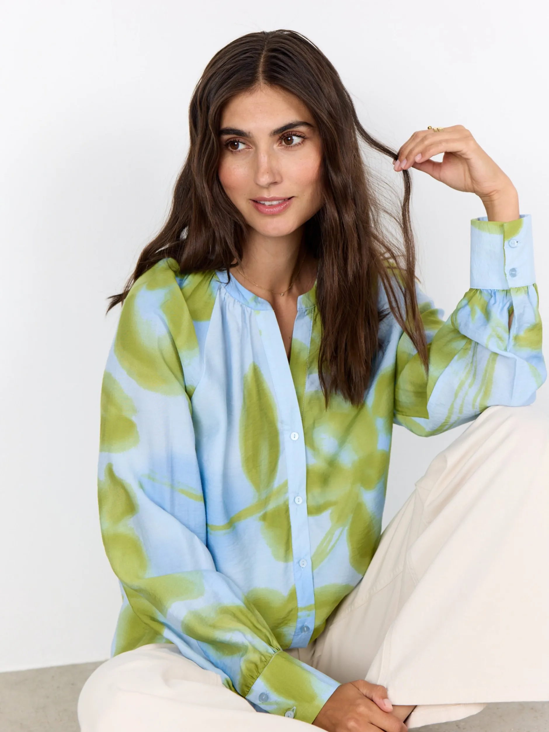 soyaconcept® Damen Bluse - SC-Cate in hellblau erbse