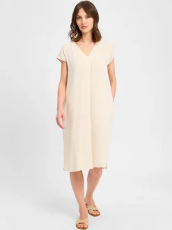 soyaconcept® Damen Kleid mit Leinen-Anteil - SC-Ina 59 in sand