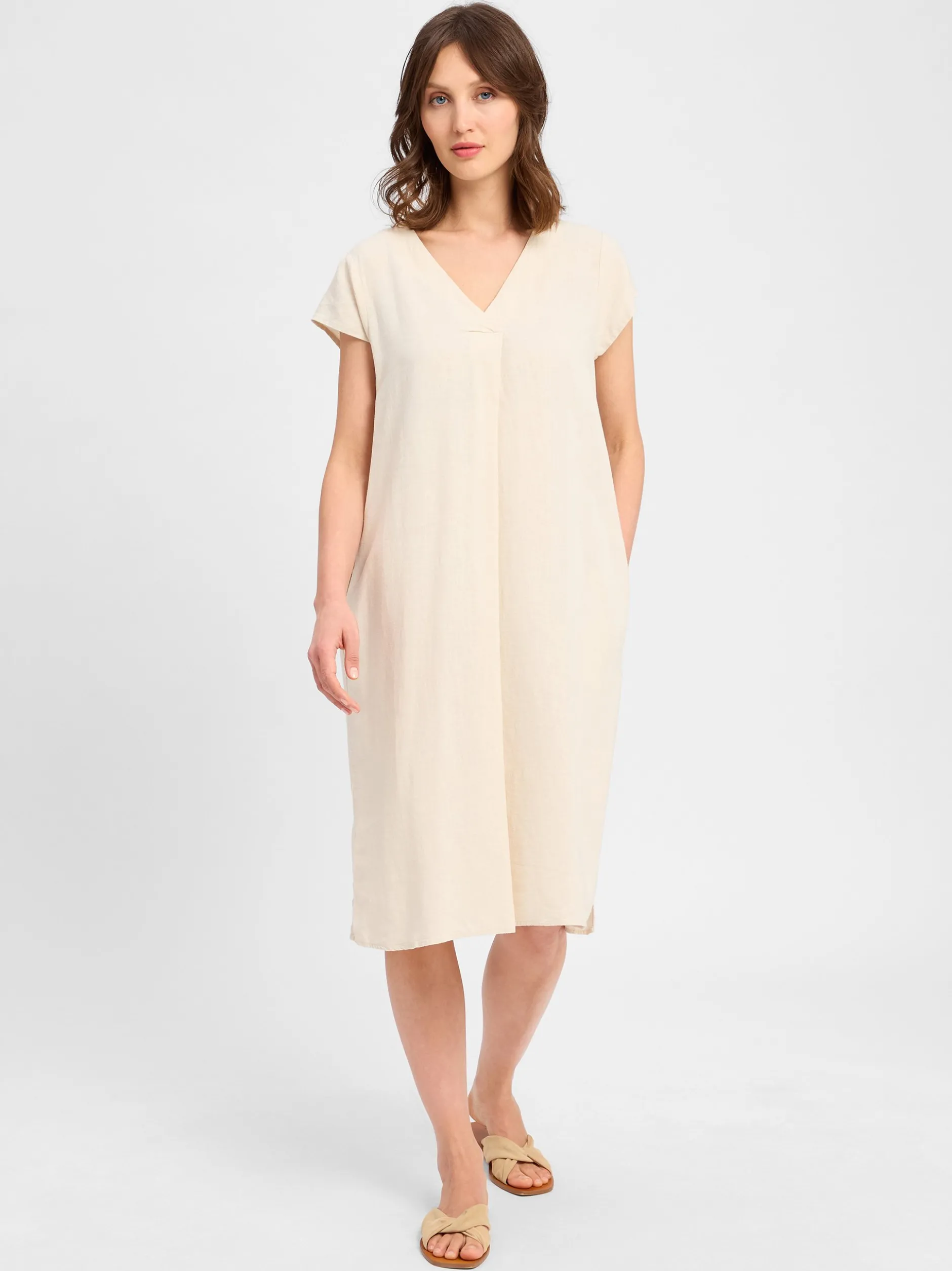soyaconcept® Damen Kleid mit Leinen-Anteil - SC-Ina 59 in sand