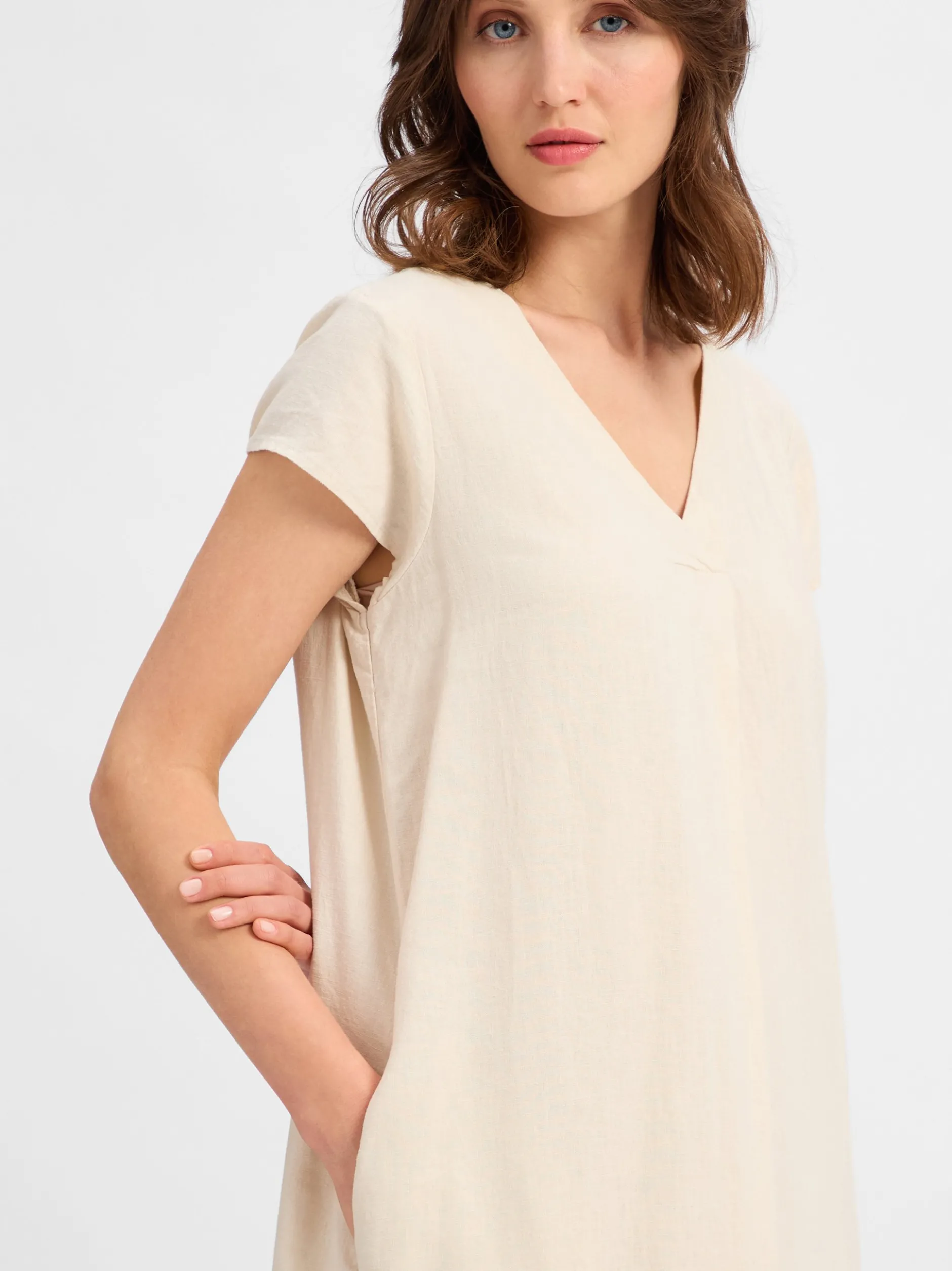 soyaconcept® Damen Kleid mit Leinen-Anteil - SC-Ina 59 in sand