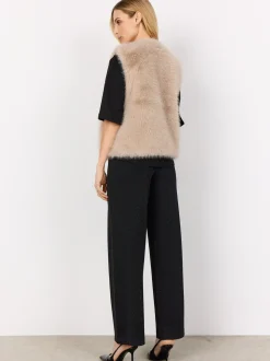 soyaconcept® Damen Kunstfell-Weste - SC-Naida in kitt