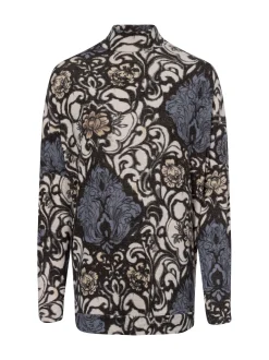 soyaconcept® Damen Langarmshirt - SC Biara AOP 133 in indigo mehrfarbig