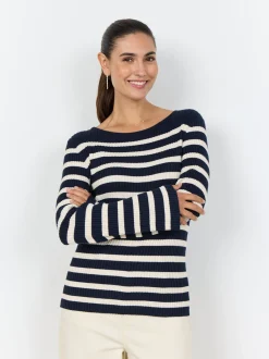 soyaconcept® Damen Strickpullover - Dollie in marine ecru
