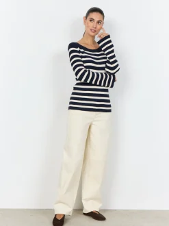 soyaconcept® Damen Strickpullover - Dollie in marine ecru