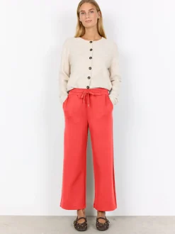 soyaconcept® Damen Sweatpants in rot - Länge: verkürzt