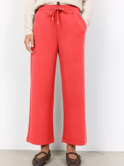 soyaconcept® Damen Sweatpants in rot - Länge: verkürzt