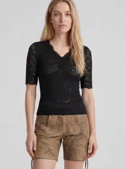 Spieth & Wenksy Damen Dirndlbluse - Arktis in schwarz