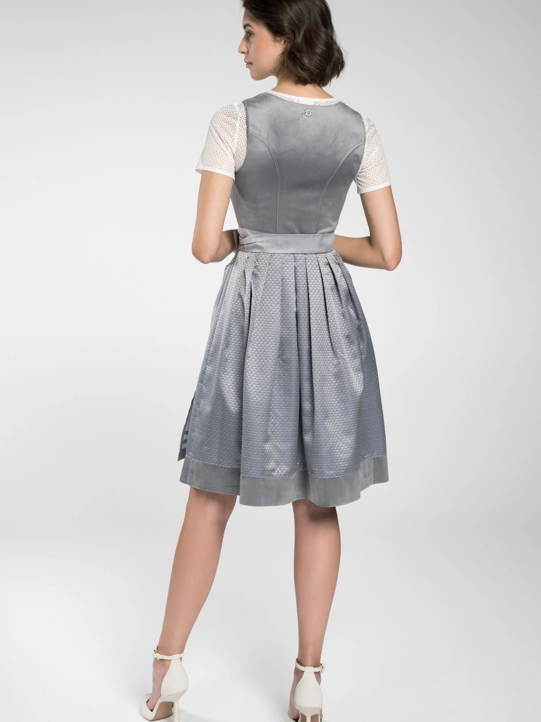 Spieth & Wenksy Damen Dirndl - Dirndl "Fiedler" in silber