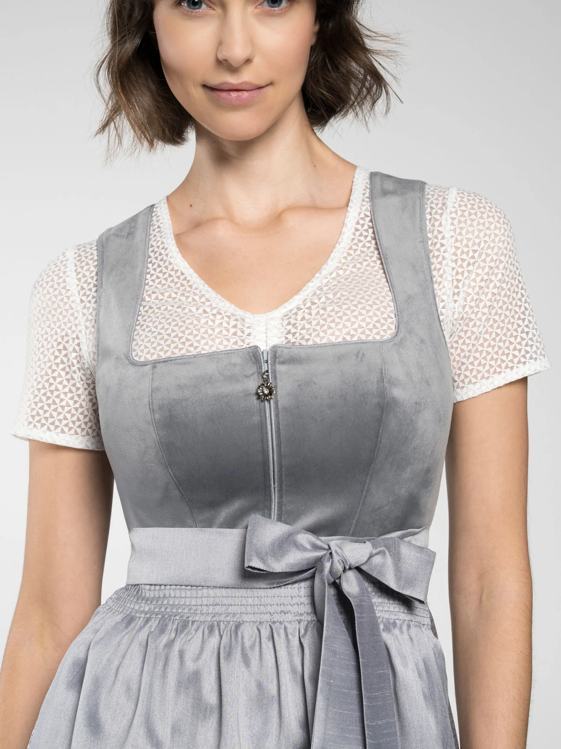 Spieth & Wenksy Damen Dirndl - Dirndl "Fiedler" in silber