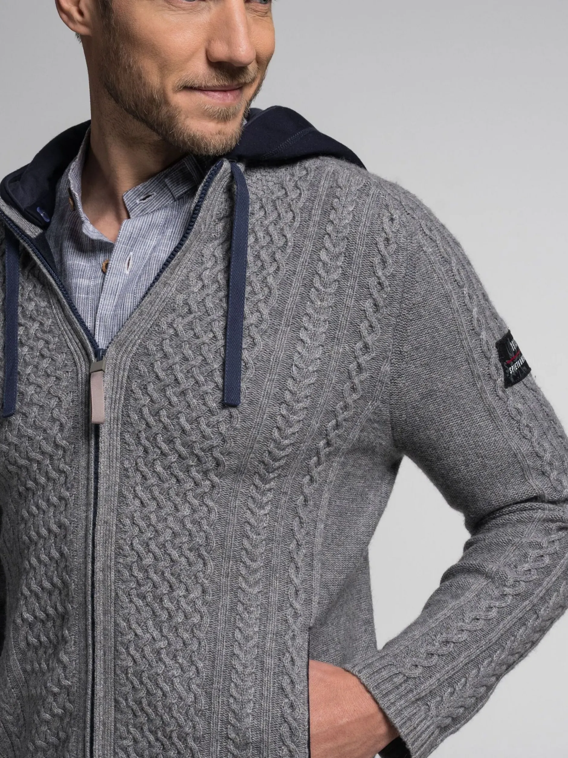 Spieth & Wenksy Herren Strickjacke - Athan in grau