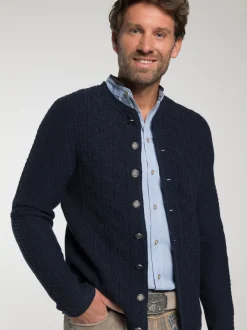 Spieth & Wenksy Herren Trachtenstrickjacke - Gent in blau