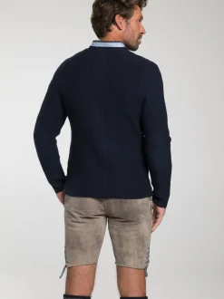 Spieth & Wenksy Herren Trachtenstrickjacke - Gent in blau