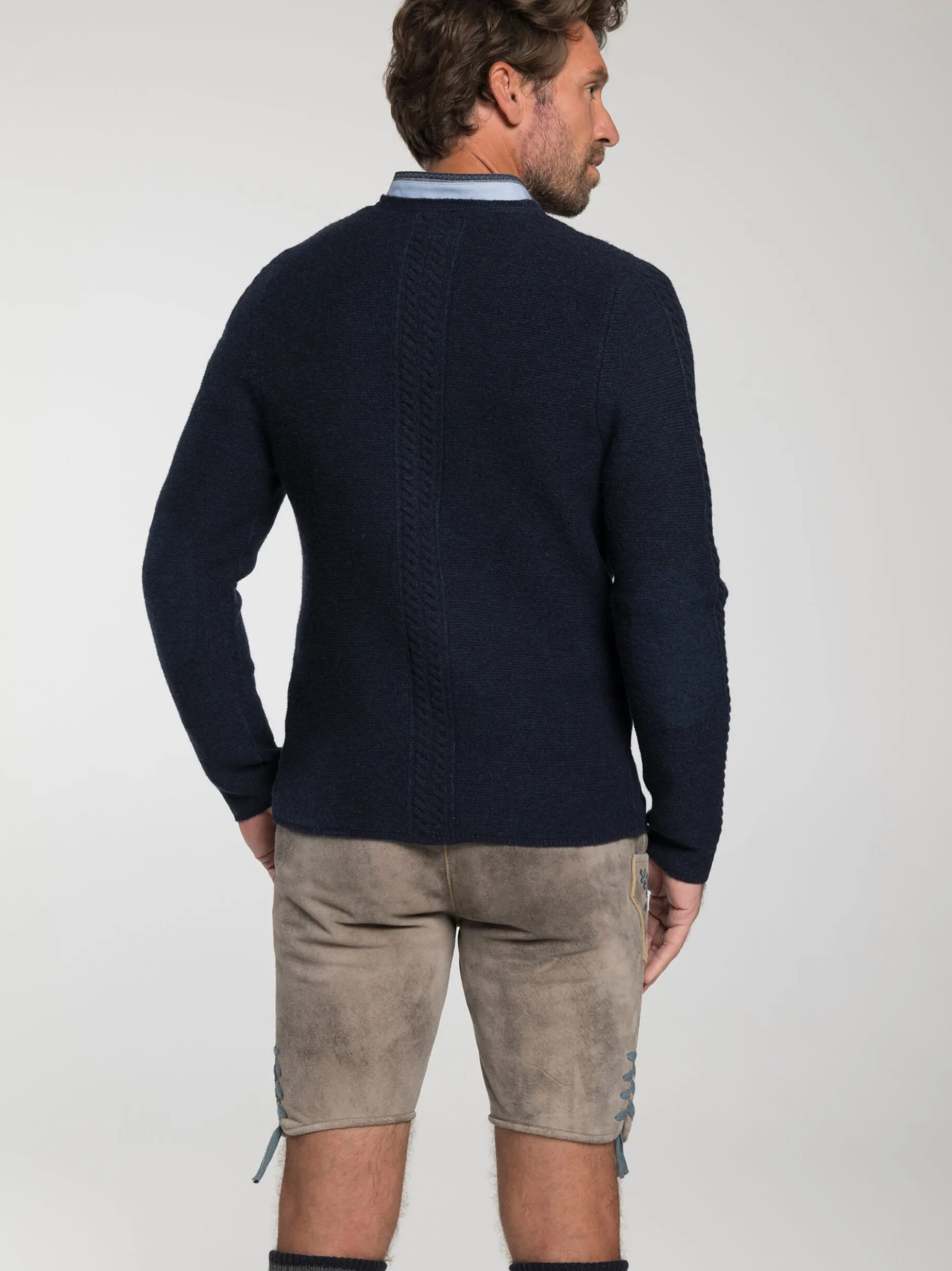 Spieth & Wenksy Herren Trachtenstrickjacke - Gent in blau