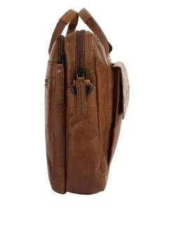 Spikes & Sparrow Unisex Aktentasche in cognac