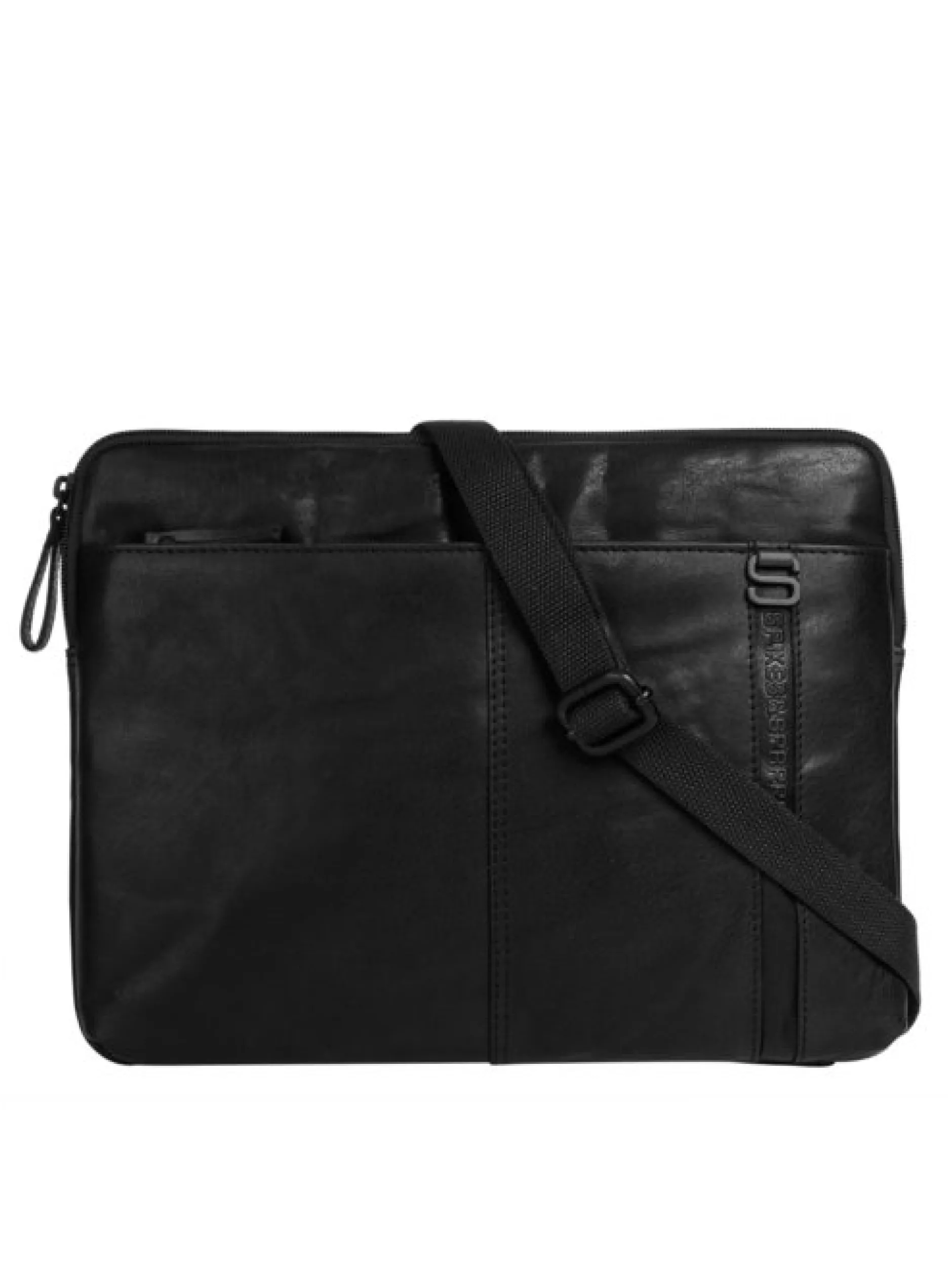Spikes & Sparrow Unisex Dokumententasche in schwarz