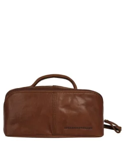 Spikes & Sparrow Unisex Kulturtasche in cognac