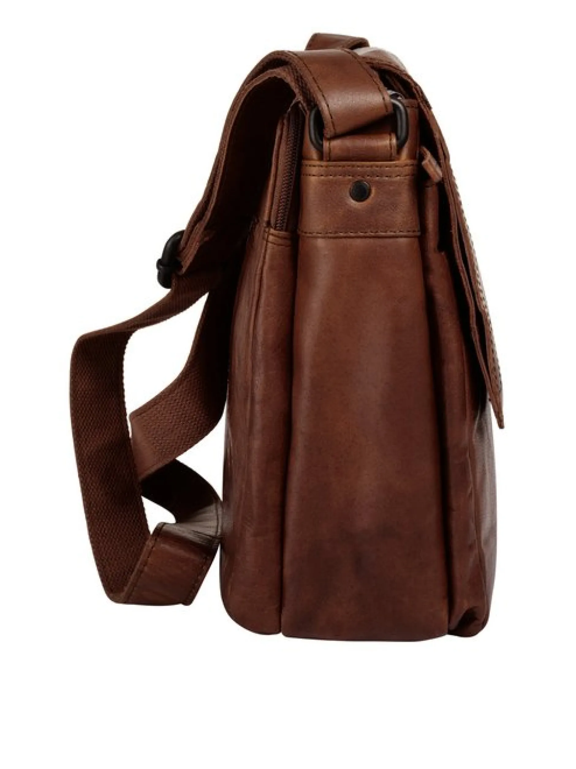 Spikes & Sparrow Unisex Messenger in cognac