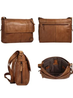 Spikes & Sparrow Unisex Messenger in cognac