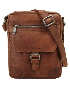 Spikes & Sparrow Unisex Umhängetasche in cognac
