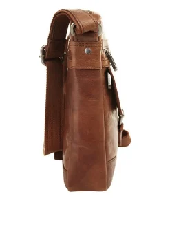 Spikes & Sparrow Unisex Umhängetasche in cognac