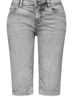 Street One Damen Bermuda-Jeans - Jane in hellgrau