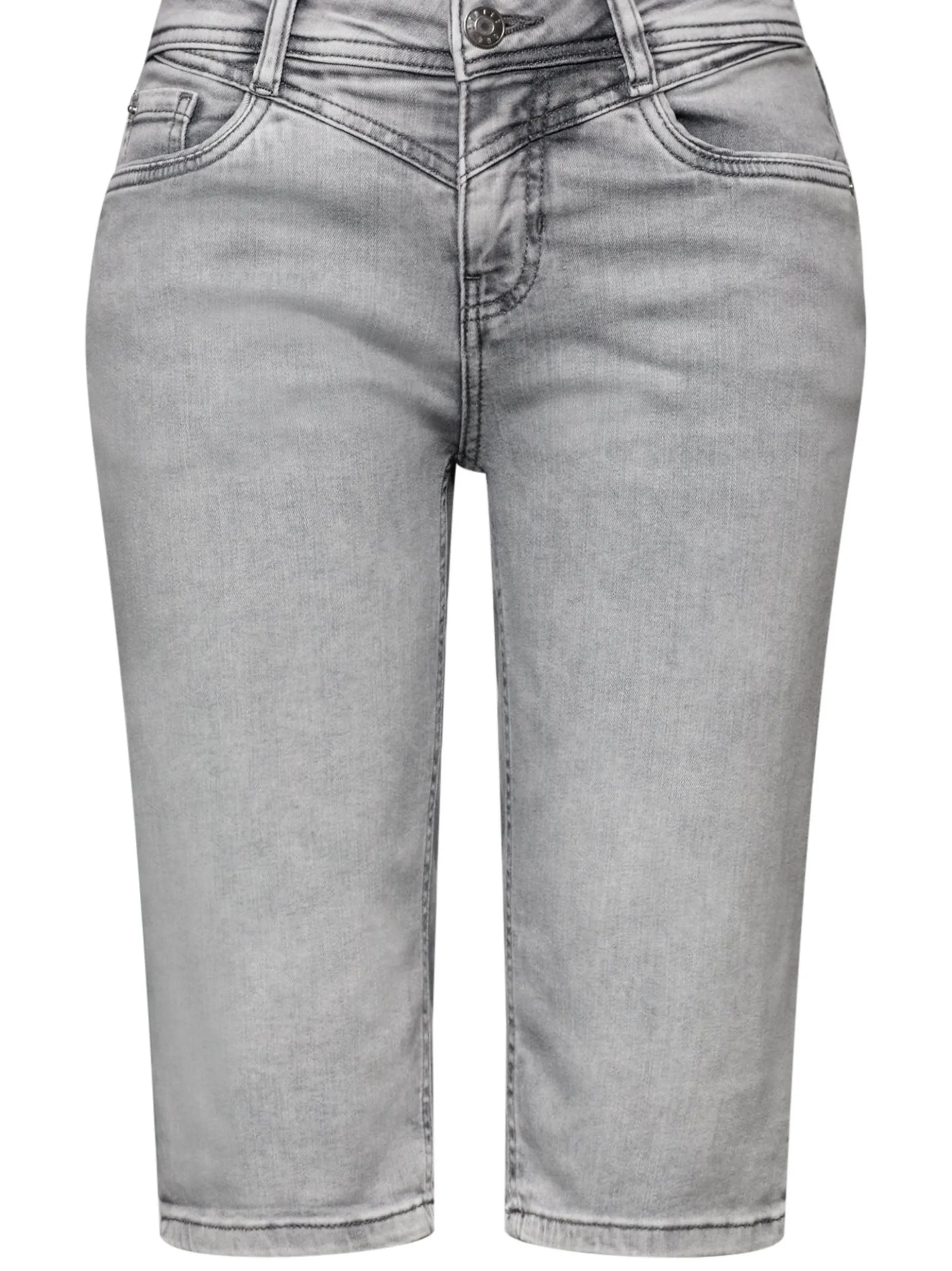 Street One Damen Bermuda-Jeans - Jane in hellgrau