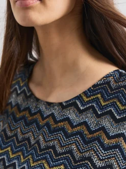 Street One Damen Blusenshirt in indigo mehrfarbig