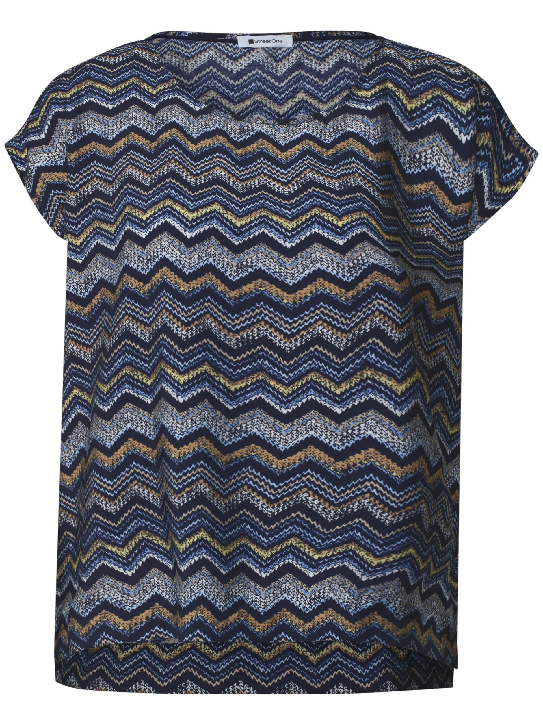 Street One Damen Blusenshirt in indigo mehrfarbig
