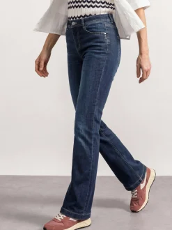 Street One Damen Bootcut Jeans in denim - Länge: lang