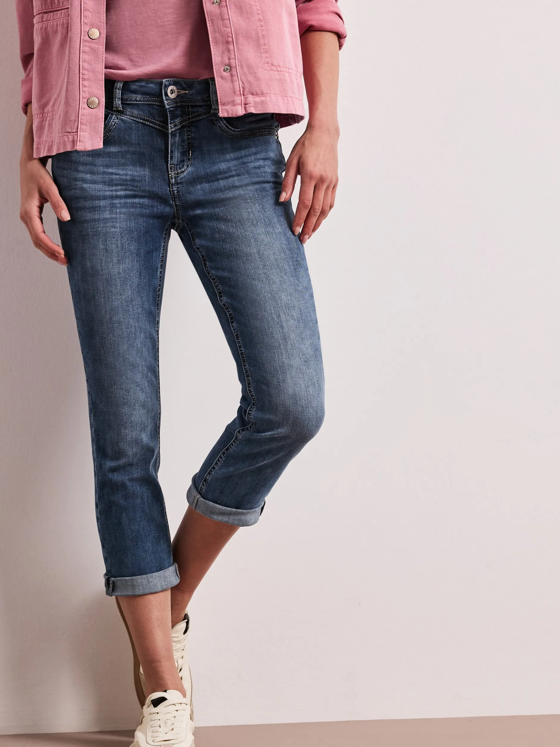 Street One Damen Capri-Jeans in medium stone