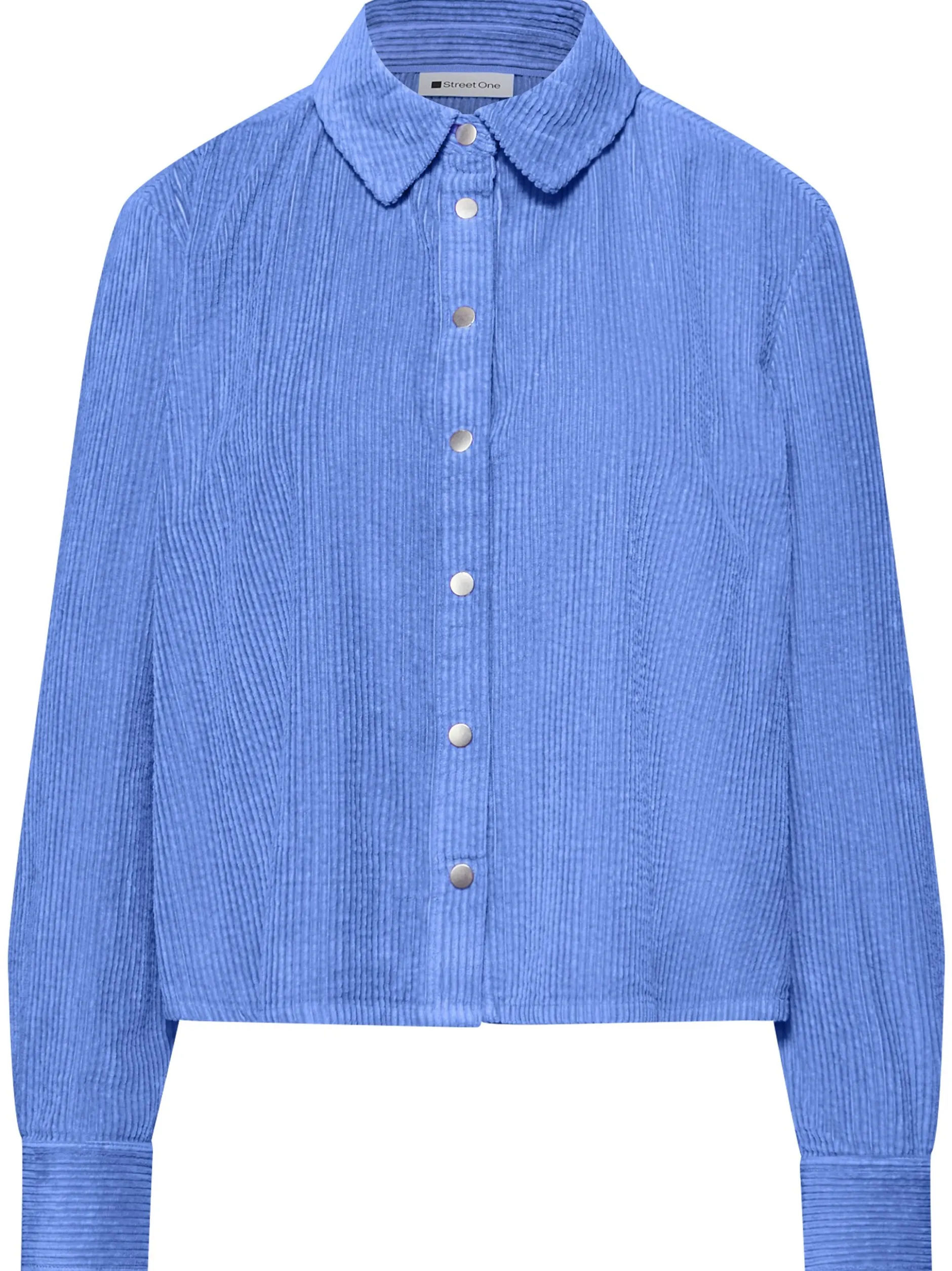 Street One Damen Cordbluse in blau - Ärmel: langarm