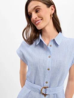 Street One Damen Freizeitkleid in blau weiß